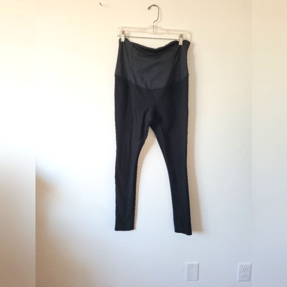 Isabel Maternity Black Pants Stretchy Criss Cross Back Support Slim Comfy Small